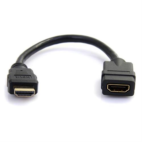 StarTech.com 6 in HDMI Extension Cable - Short HDMI Cable Male to Female - 4K HDMI Cable Extender - 4K 30Hz UHD HDMI Port Saver M/F - High Speed HDMI 1.4 - 28AWG - HDMI Dongle Extender