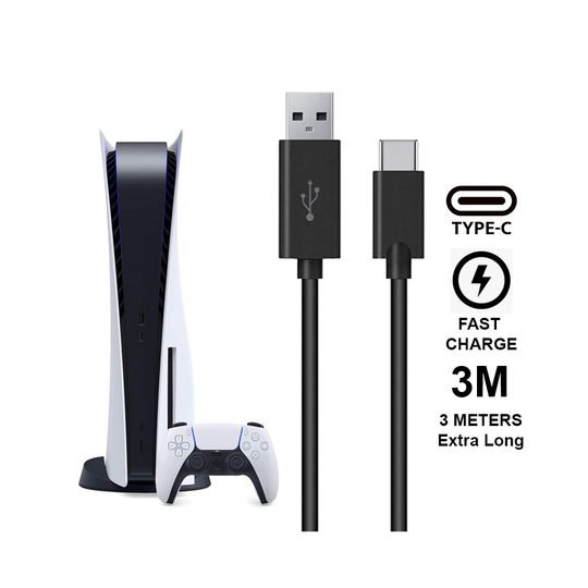 PS5 Controller USB Charging Cable USB-C 3m Extra long