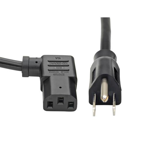 Tripp Lite P006-014-13RA Computer Power Cord NEMA 5-15P to Right-Angle C13 - 10A 125V 18 AWG 14 ft. (4.27 m) Black