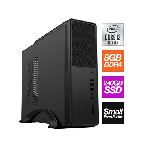 Small Form Factor - Intel i3 10105 Quad Core 8 Threads 3.70GHz (4.40GHz Boost) 8GB RAM 240GB SSD No Optical with Windows 10 Pro - Small Foot Print for Home or Office Use - Pre-Built PC