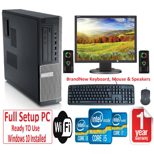 (Dell Standard Case ) Fast Gaming PC Bundle Intel Core i5 16GB RAM 1TB GT710