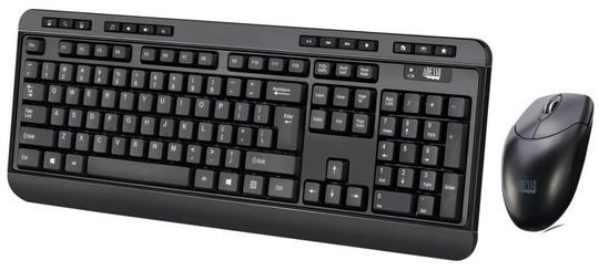 Adesso Antimicrobial Wireless Desktop Keyboard and Mouse