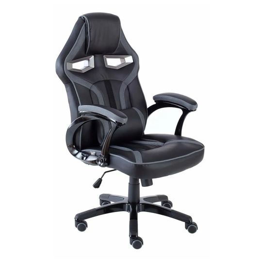Neo Direct Grey PU Leather Racing Car and Gaming Office Chair