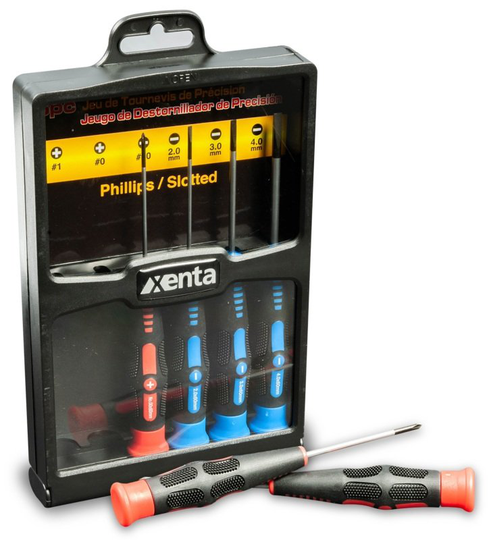 Xenta 6 Piece Precision Screwdriver Set (Round Blade 60mm)