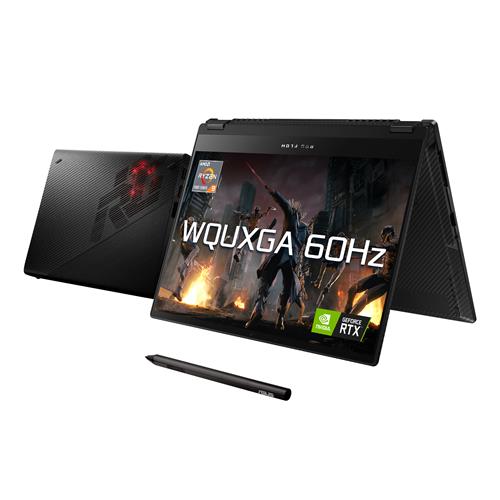 ASUS ROG Flow X13 GV301QE-K5121R 5980HS Hybrid (2-in-1) 35.6 cm (14") Touchscreen WQUXGA AMD Ryzen 9 16 GB LPDDR4x-SDRAM 1000 GB SSD NVIDIA GeForce RTX 3050 Ti Wi-Fi 6 (802.11ax) Windows 10 Pro Black