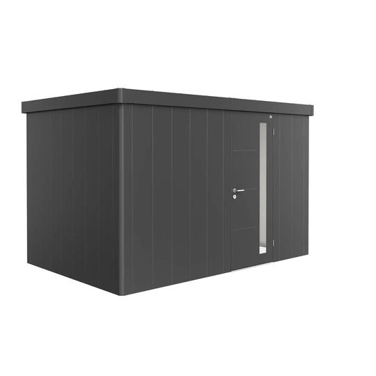 Biohort Neo 2D Metal Garden Shed Standard Door In Metallic Dark Grey