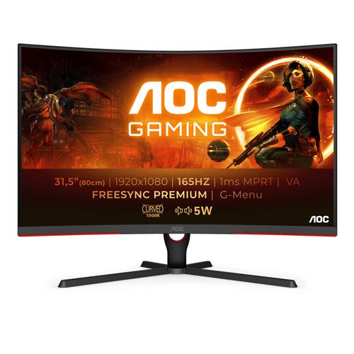 AOC C32G3AE/BK computer monitor 80 cm (31.5") 1920 x 1080 pixels Full HD LED Black Red