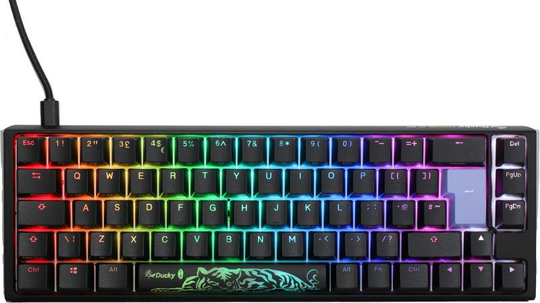 Ducky One 3 Classic SF Mechanical USB Keyboard in Galaxy Black, 65%, RGB, UK Layout, Cherry MX Silent Red Switches