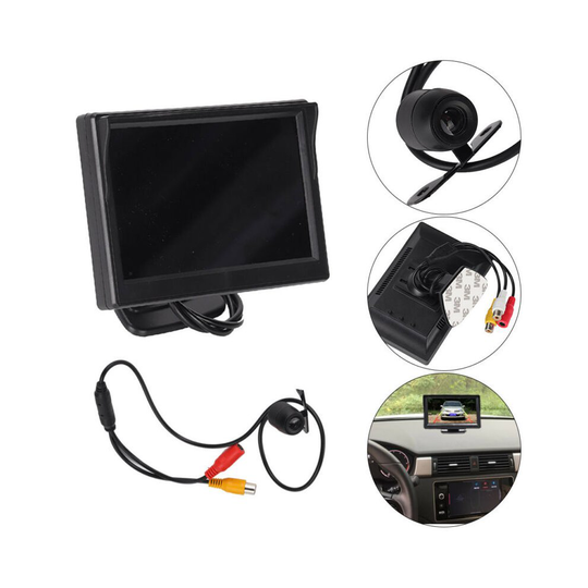 Wired Car Kit Reversing Camera 170°+ 5"TFT LCD Monitor Rear View Kit UK Stock