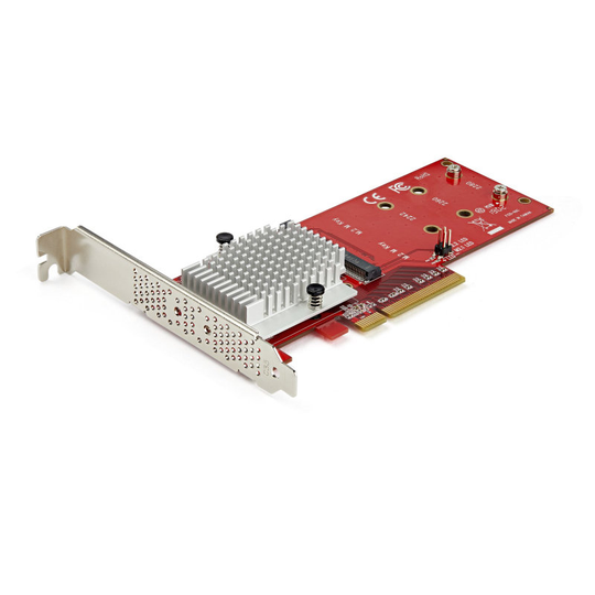 StarTech.com Dual M.2 PCIe SSD Adapter Card - x8 / x16 Dual NVMe or AHCI M.2 SSD to PCI Express 3.0 - M.2 NGFF PCIe (M-Key) Compatible