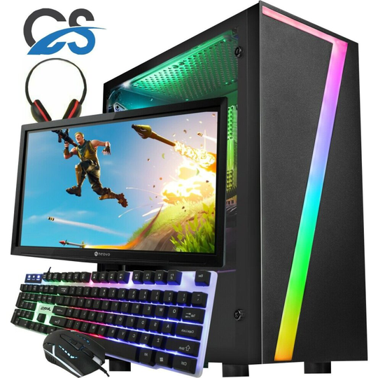 Fast Gaming PC Computer Bundle Core i5 16GB 480GB SSD W10 Nvidia GT730