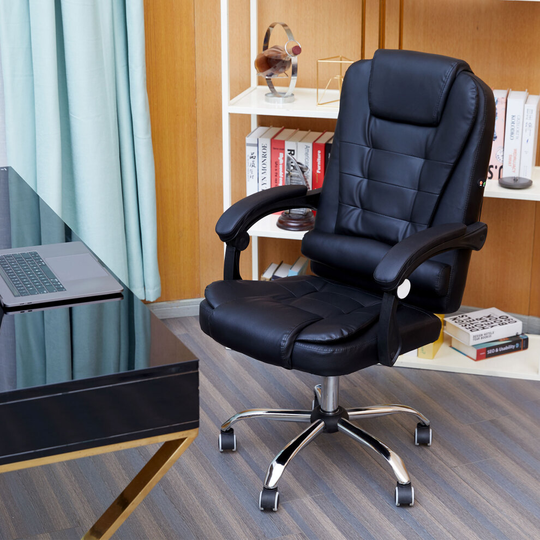 Luxury Leather Office Chair Massage Computer Gaming Swivel Recliner