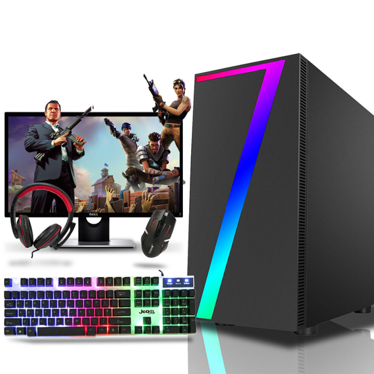 Fast Gaming PC Bundle Core i5 8GB 240GB SSD Win 10 Nvidia GTX1050Ti