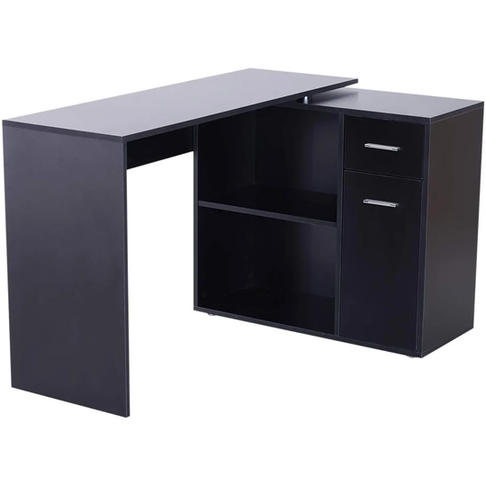 Zennor Berkeley Rotating Corner L-Shape Desk - Black