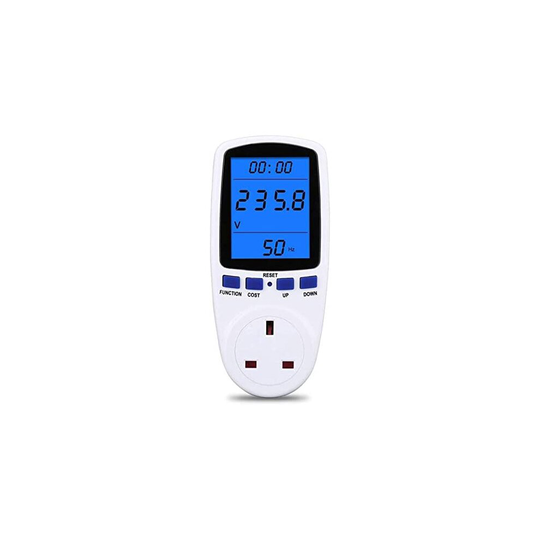 Power Meter Plug Energy Monitor Watt Meter Backlight LCD Display Electricity Usage Monitor Consumption Analyzer Voltage Amps Wattage KWH Outlet Power