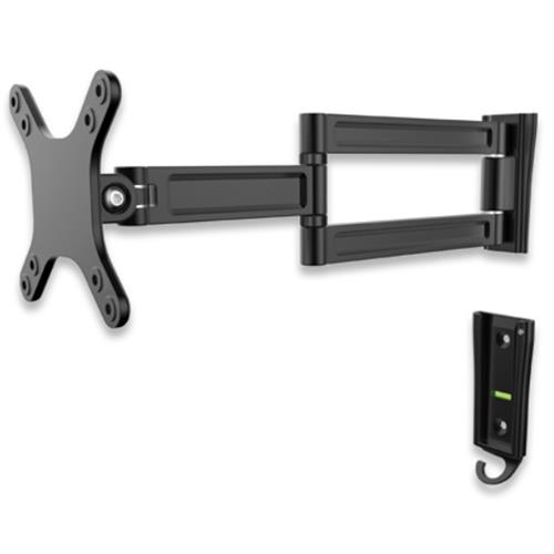 Manhattan TV & Monitor Mount Wall Full Motion 1 screen Screen Sizes: 13-27" Black VESA 75x75 to 100x100mm Max 15kg Tilt & Swivel with 3 Pivots Lifetime Warranty