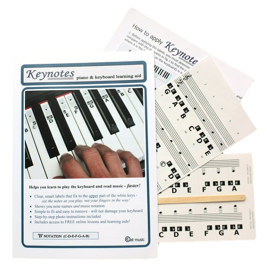 ('B' Notation) KEYNOTES Piano and Music Keyboard Key Note Stickers