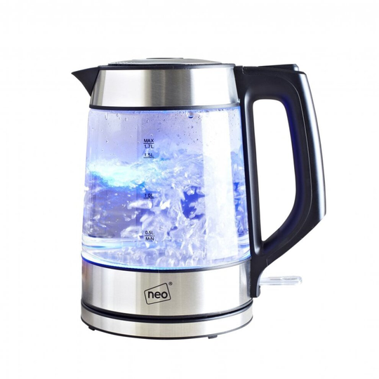 Neo Chrome Cordless Nordic Illuminated Glass Kettle