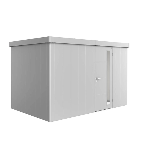 Biohort Neo 2D Metal Garden Shed Standard Door In Silver