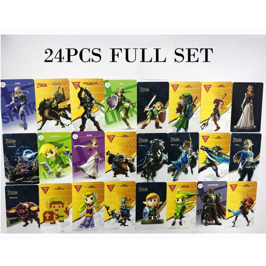 (24pcs Zelda) Zelda/Animal Crossing/Splatoon 2/Mario Kart Series Amiibo NFC TAG Cards