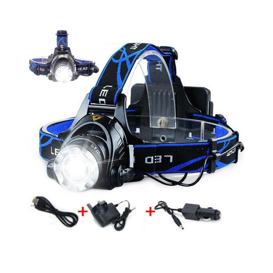 Headlamp 90000LM T6 LED Flashlight Headlight Rechargeable Torch Work Lights Fish