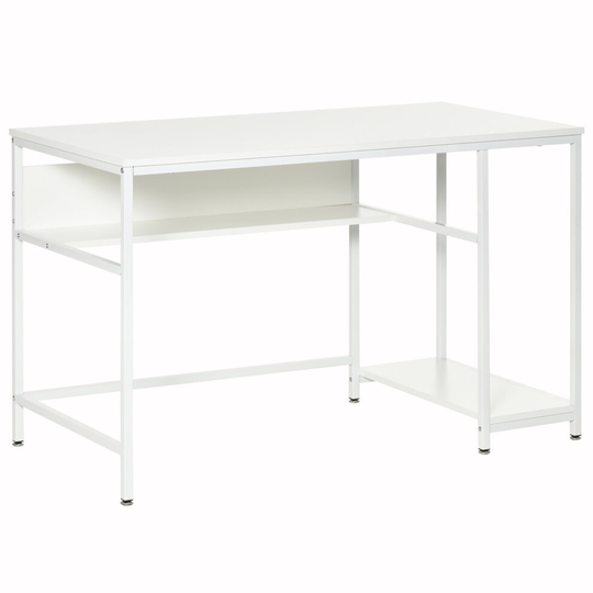 HOMCOM Home Office Computer Writing Desk Study Workstation White