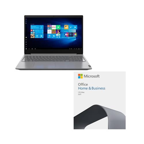 Lenovo V15-IML 82NB003LUK Laptop 15.6 Inch Full HD 1080p Screen Intel Core i5-10210U 10th Gen 8GB RAM 256GB SSD Windows 10 Pro also Includes Microsoft Office 2021 Home and Business - Retail Boxed