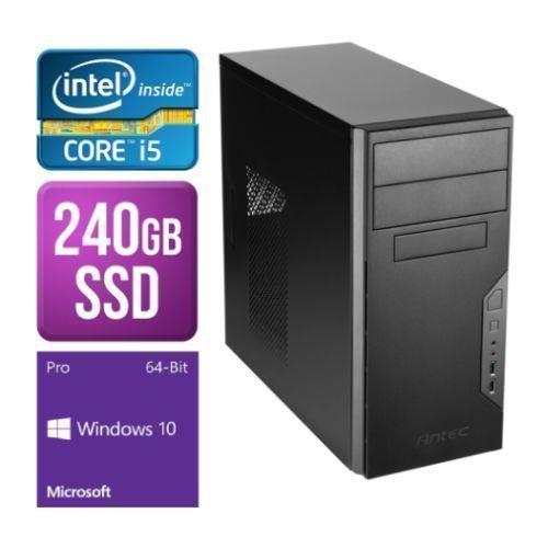 Spire MATX Tower PC Antec VSK3000B I5-10400 8GB 240GB SSD Corsair CV 450W DVDRW KB & Mouse Windows 10 Pro