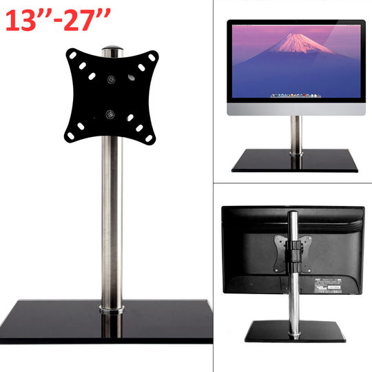 Single Arm LCD LED Monitor TV Bracket Desk Stand For 13-27''Screen UK