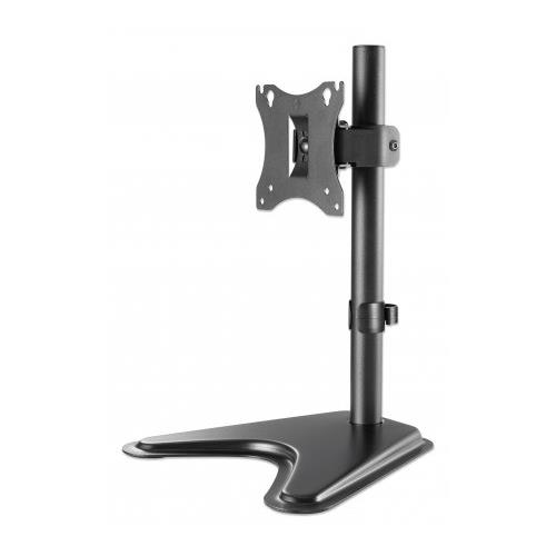 Manhattan TV & Monitor Mount Desk Tilt/Swivel/Rotation 1 screen Screen Sizes: 10-27" Black Stand Assembly VESA 75x75 to 100x100mm Max 7kg Lifetime Warranty
