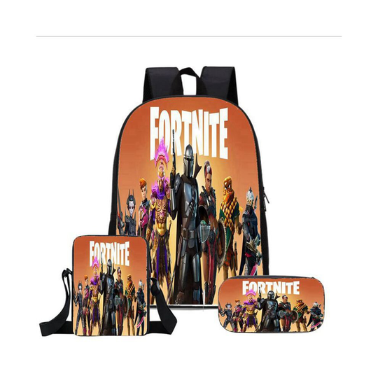 (04) Fortnite Game School Bag Backpack Lunch Bag Pencil Case 3PCS