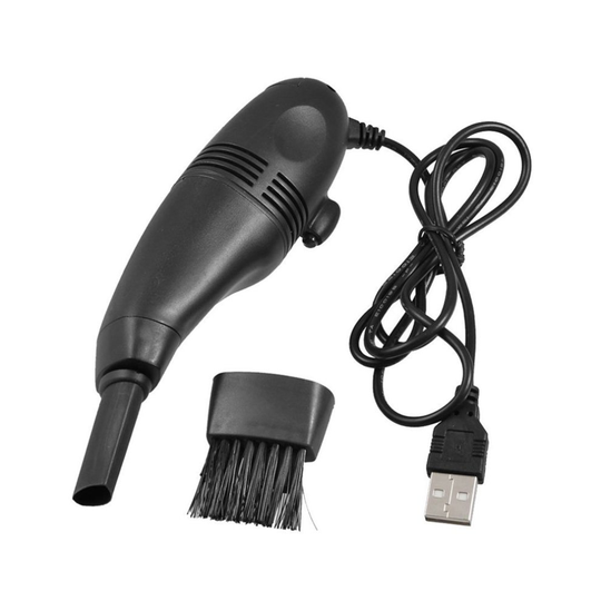 (Black) Mini Vacuum USB Keyboard Cleaner PC Laptop Brush