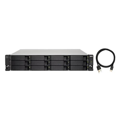 QNAP TL-R1200C-RP storage drive enclosure 2.5/3.5" HDD/SSD enclosure Black Gray