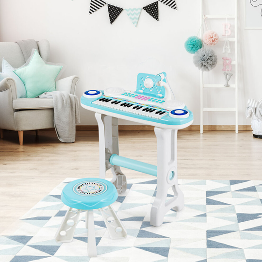 37-Key Kids Piano Electronic Keyboard Organ with Stool