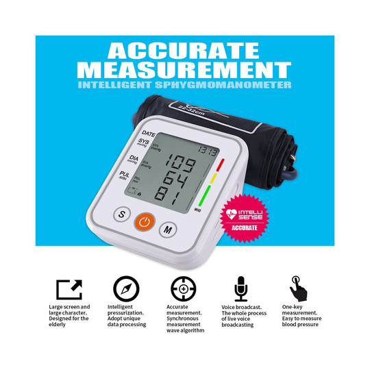 Electronic Voice Blood Pressure Meter Household Arm Type Monitor