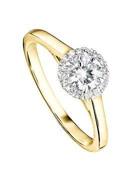 Created Brilliance Ida Created Brilliance 9Ct Yellow Gold 0.50Ct Lab Grown Diamond Round Halo Ring