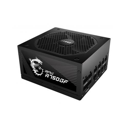 MSI MPG A750GF UK PSU '750W 80 Plus Gold certified Fully Modular 100% Japanese Capacitor Flat Cables ATX Power Supply Unit UK Powercord Black Support Latest GPU'