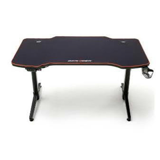 DxRacer Adjustable Height Wooden Gaming Desk In Black