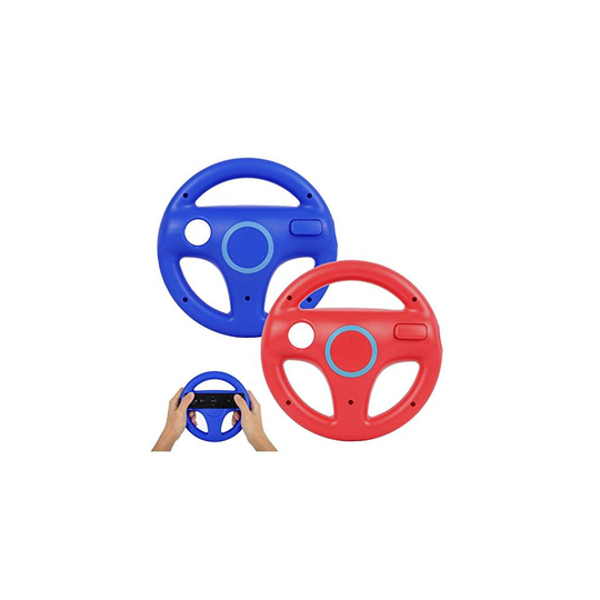 Steering Wheel for Wii Controller, PowerLead 2 pcs Racing Wheel Compatible with Mario Kart, Game Controller Wheel for Nintendo Wii Remote Game-R