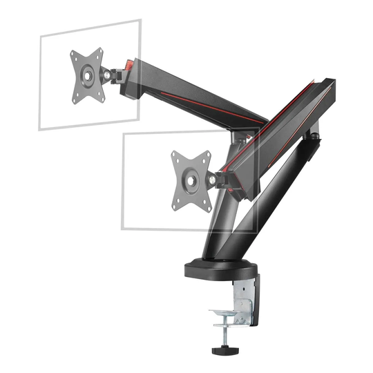 Deltaco Gaming Dual Spring-assisted Pro Gaming Monitor Arm - Black