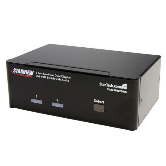 StarTech.com 2 Port DVI KVM Switch - Audio - Dual Monitor KVM Switch USB