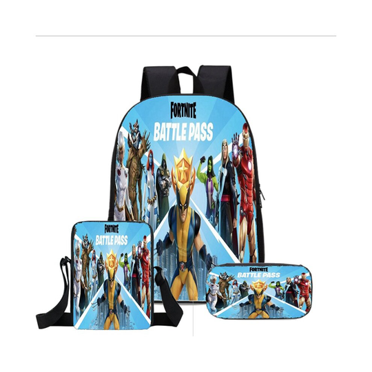 (09) Fortnite Game School Bag Backpack Lunch Bag Pencil Case 3PCS