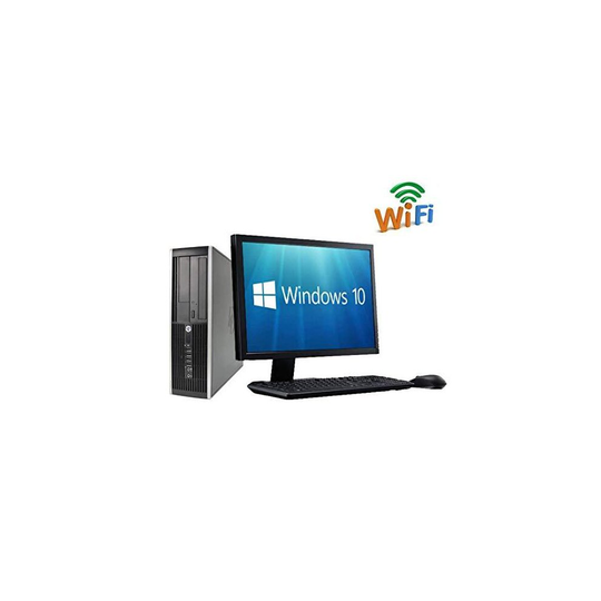 Complete set of 19in Monitor and HP 8300 SFF Quad Core i5-3470 8GB 500GB WiFi Windows 10 64-Bit Desktop PC Computer (Renewed)