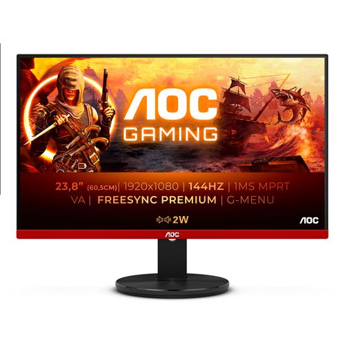 AOC 90 Series G2490VXA LED display 60.5 cm (23.8") 1920 x 1080 pixels Full HD Black Red