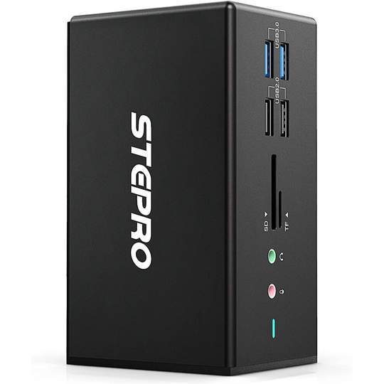 Docking Station, STEPRO 14 in 1 USB C Docking Station Quadruple Monitor Compatible for MacBook and Windows, Thunderbolt Dock with USB-A and ..