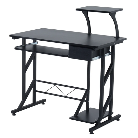 Zennor Space Saving Computer Desk with Storage - Black