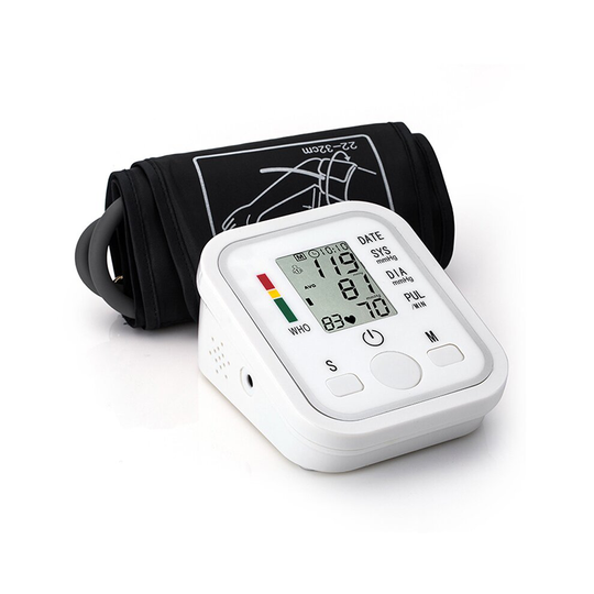 (White) Digital Automatic Blood Pressure Monitor Machine Upper Arm with Carry Bag