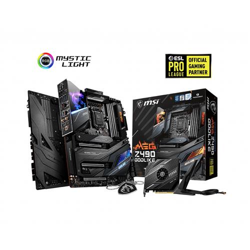MSI MEG Z490 GODLIKE Motherboard 'E-ATX LGA1200 DDR4-5000MHz Dual LAN 802.11ax WiFi 6 + BT 5.1 USB 3.2 Lightning USB Type C M.2 RGB Thunderbolt 3 Gen 4 Ready 10th Gen Intel Core'