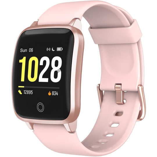 (Pink) LETSCOM Smart Watch Fitness Trackers with Heart Rate Monitor Step Calorie Counter Sleep Monitor, IP68 Waterproof Smartwatch 1.3" Color Screen
