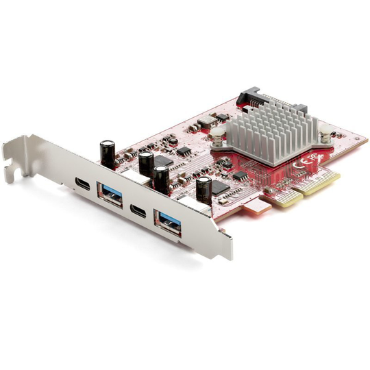 Startech 4-Port USB PCIe Card - 10Gbps USB PCI Express Expansion Card w/ 2 Controllers - 2x USB-C & 2x USB-A ports (USB 3.2/3.1 Gen 2) - USB/USB-C
